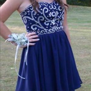 Navy Short Prom Dress